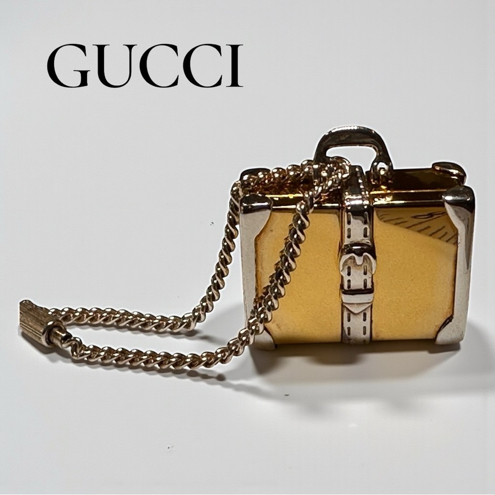 Vintage GUCCI Old Trunk Keychain / Bag Charm (A258067) w/ Original Box (VGUC)